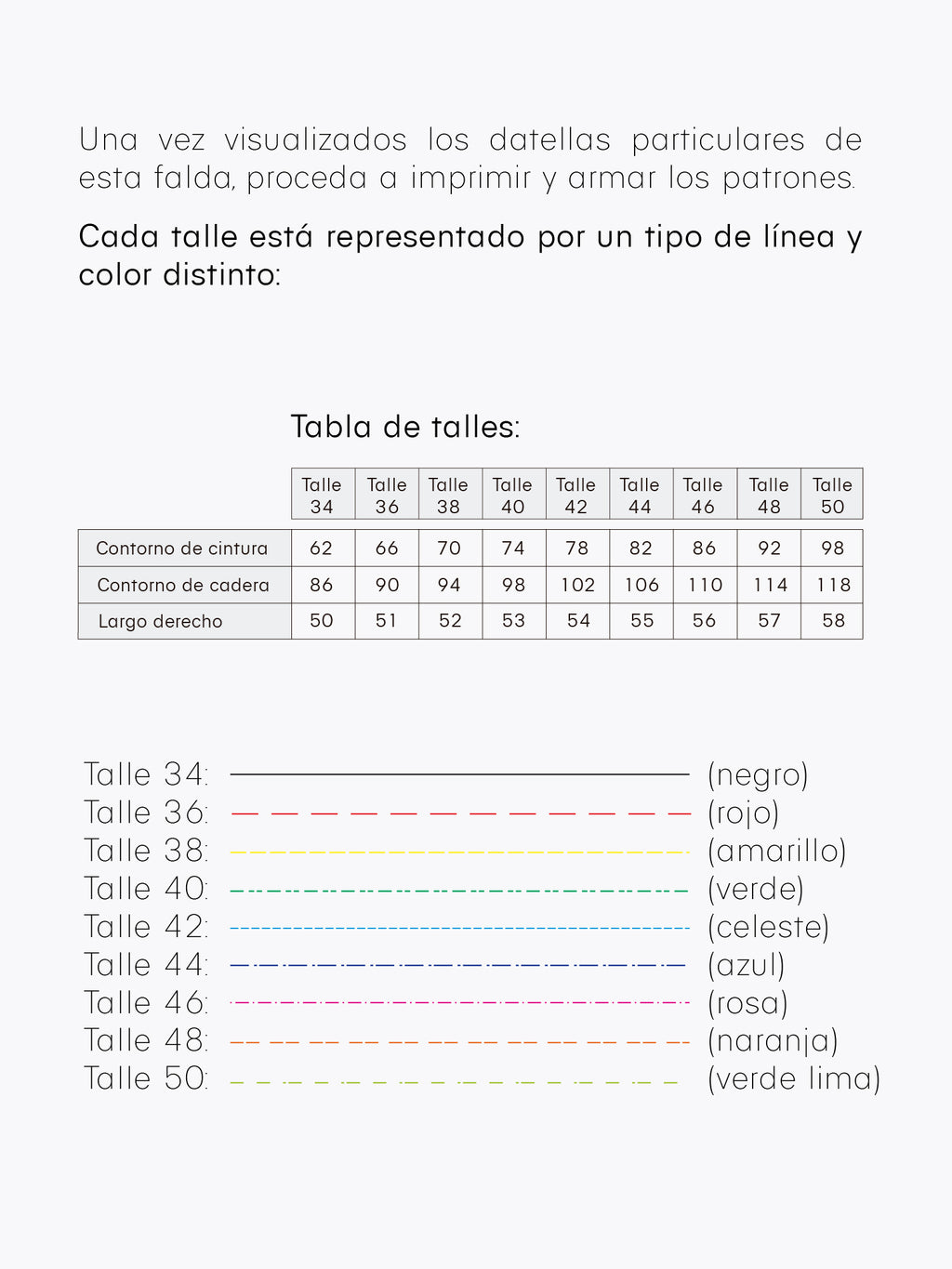 Falda irregular - Patrón Digital PDF A4