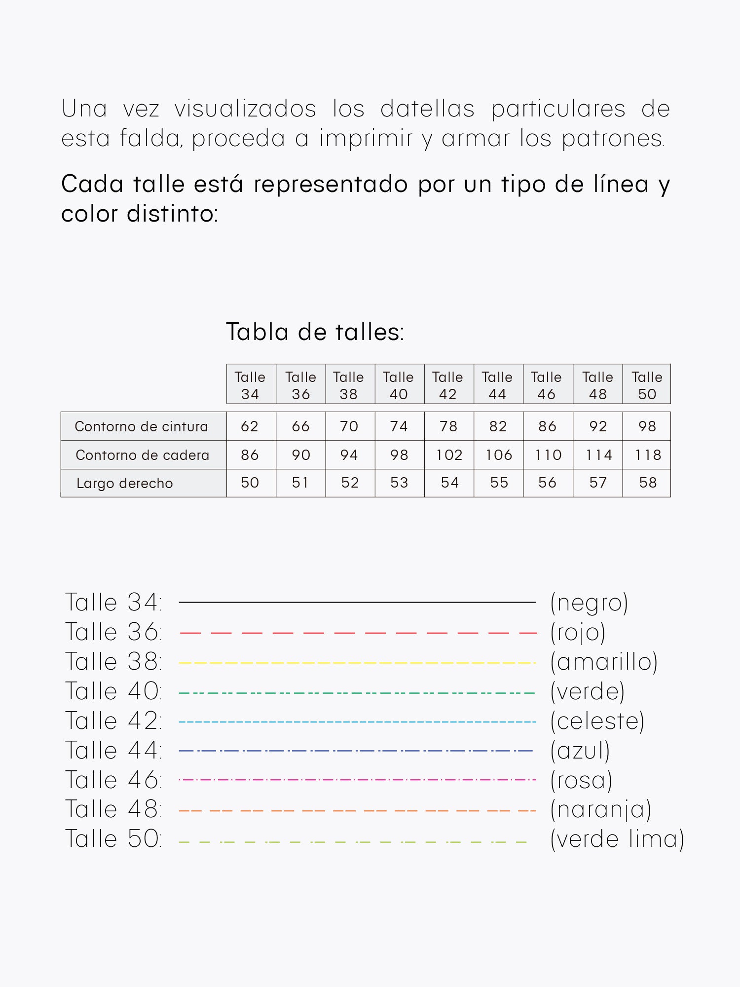 Falda irregular - Patrón Digital PDF A4